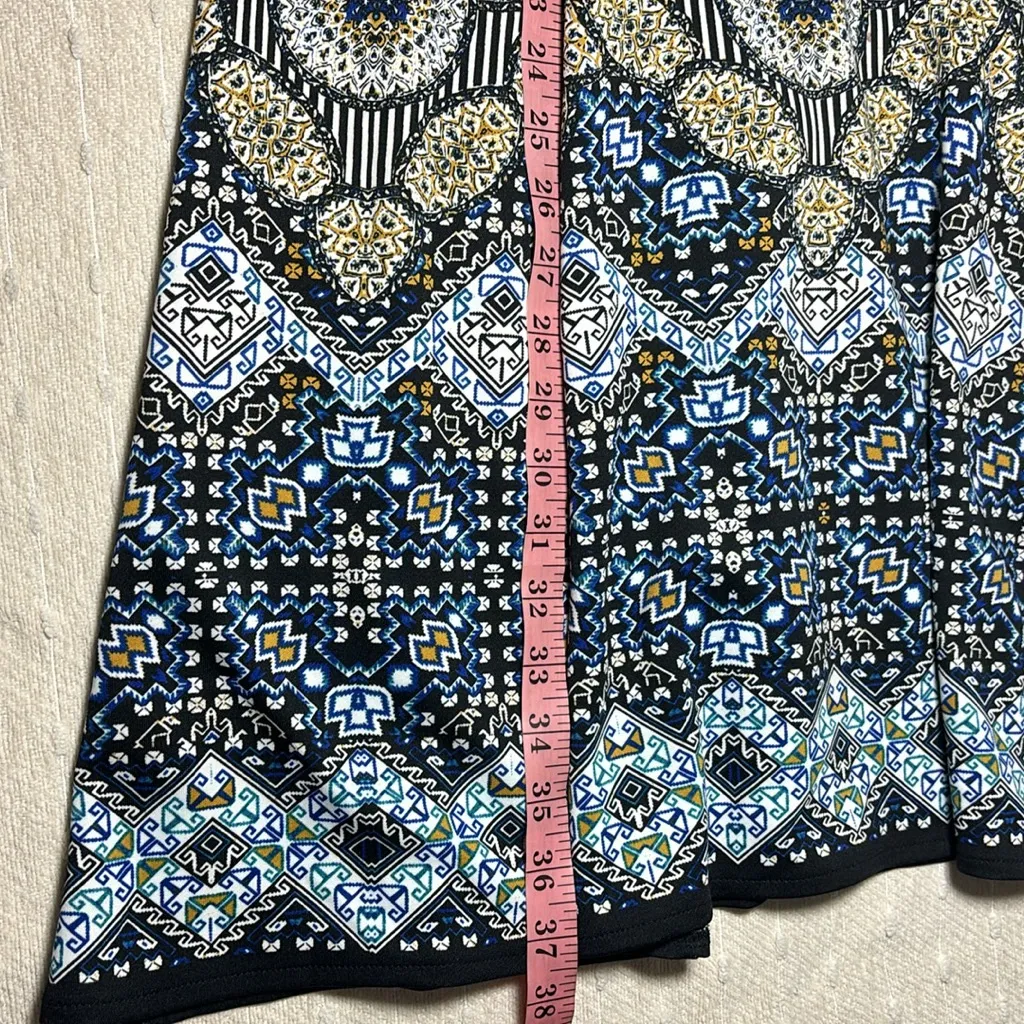 Adorne Naya Scuba Dress in Blue and‎ Golden Yellow Fit and Flare Size 10 - Image 12