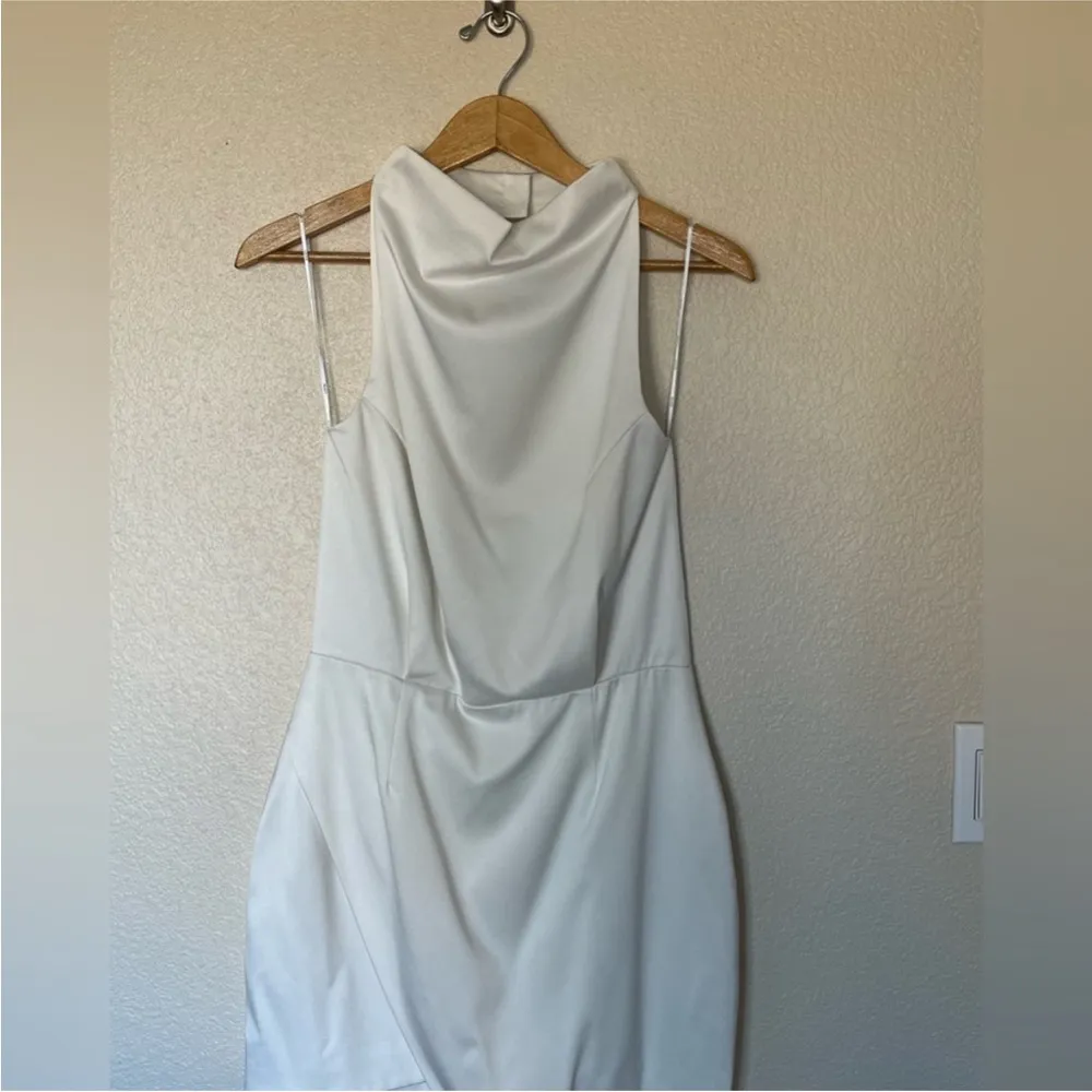 Elliat Ivory White Camo Blouson Halter Dress Asymmetrical Sz XL - Image 9