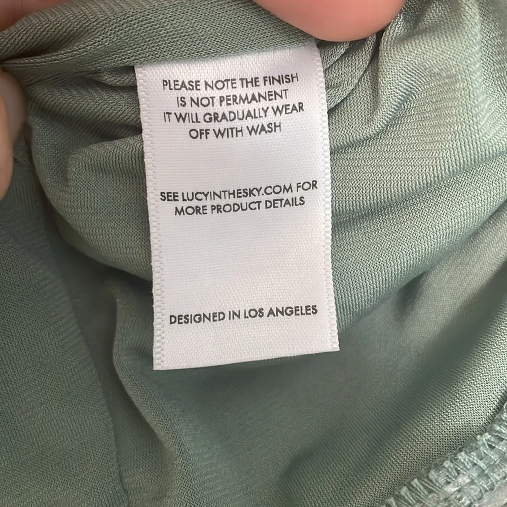 NWOT Lucy in the Sky Halter Ruched Mini Dress Green Size Small - Image 12