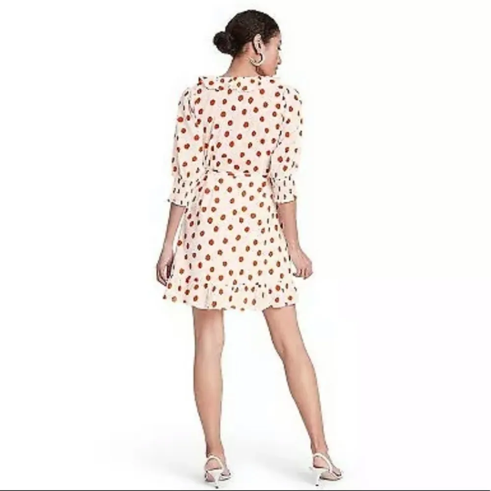 Rixo For Target Dress XXS Polka Dot Puff Sleeve Wrap Mini Dress Ruffle NWT - Image 3