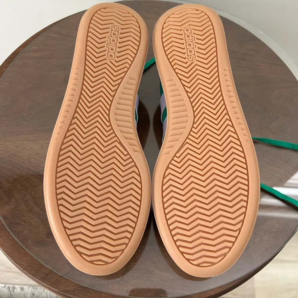 Adidas Forest Green and White Trainers - Image 5