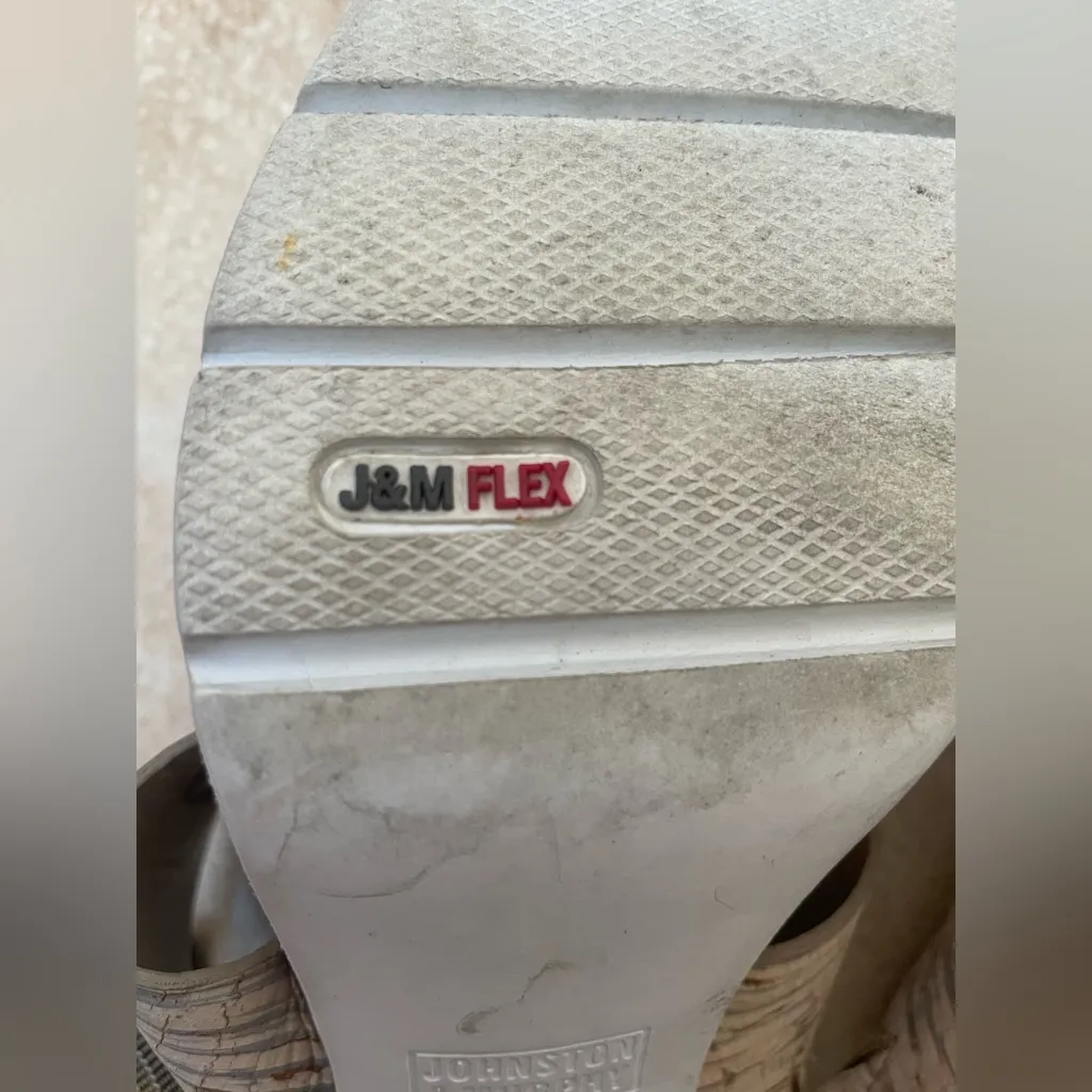 Johnston & Murphy Kayla Multi Bleached Cork/Taupe Leather Heel Shoe; size 7.5 - Image 7