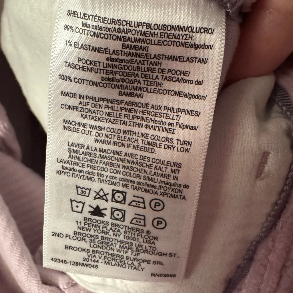 Brooks Brothers Lavender Pleated Corduroy Pants - Image 4