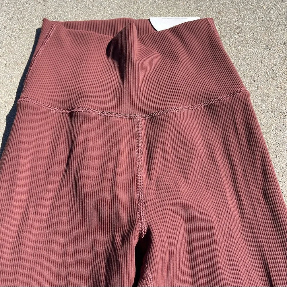 Offline By Aerie Real Me High Waisted Ribbed Leggings Size S Brown Neutral - Image 3