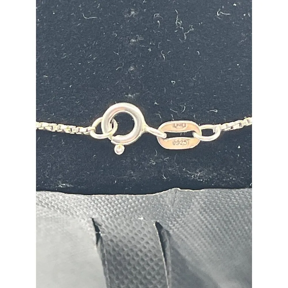 Sterling Silver 925 Crystal Fleur De Lis‎ Center Pendant Necklace Dainty Chain - Image 3