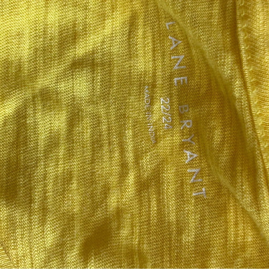 Lane Bryant Womens size 22/24 yellow vneck tshirt blouse - Image 4