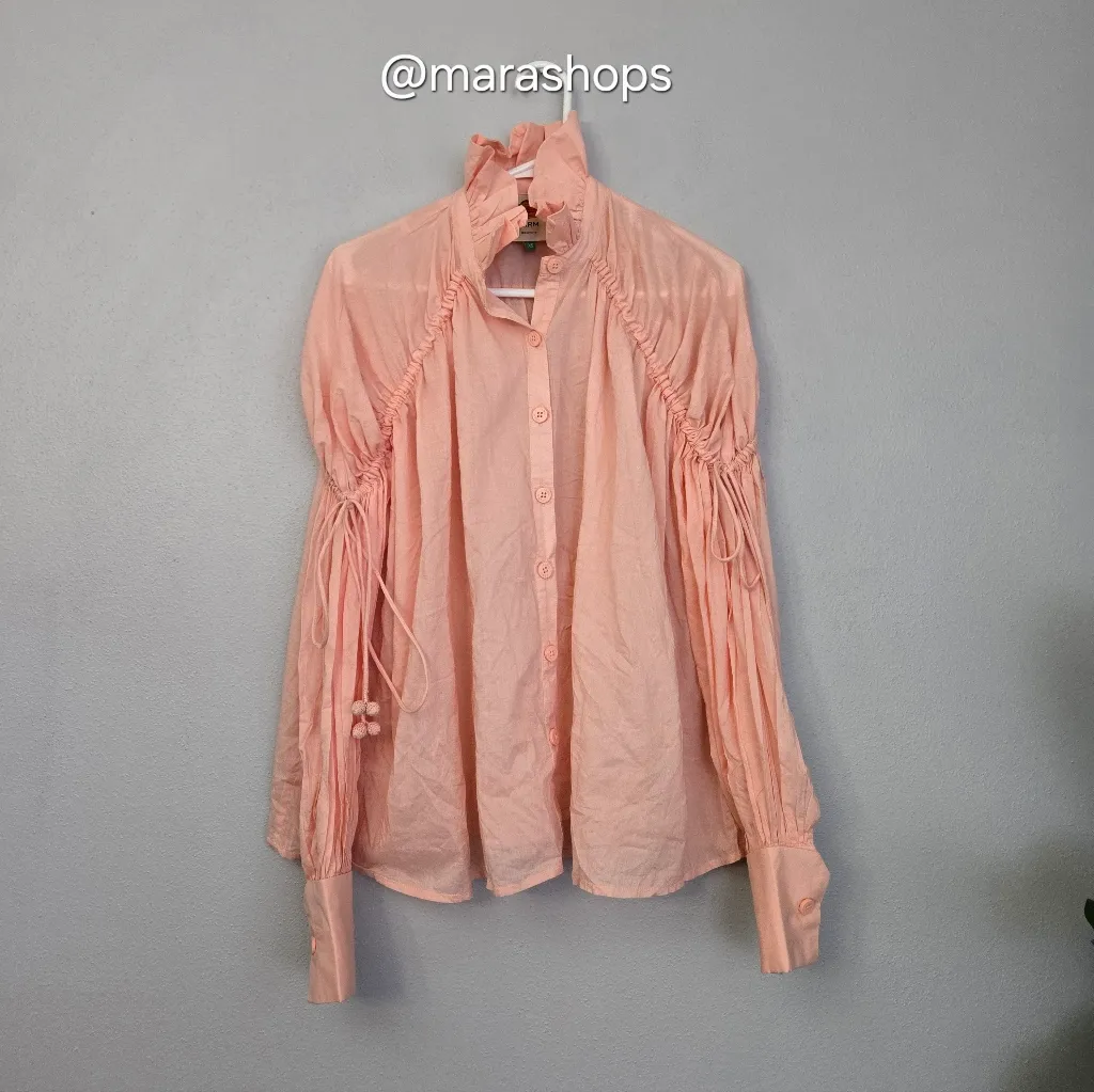 Farm Rio Pink Romantic Long Sleeve Blouse - Image 5