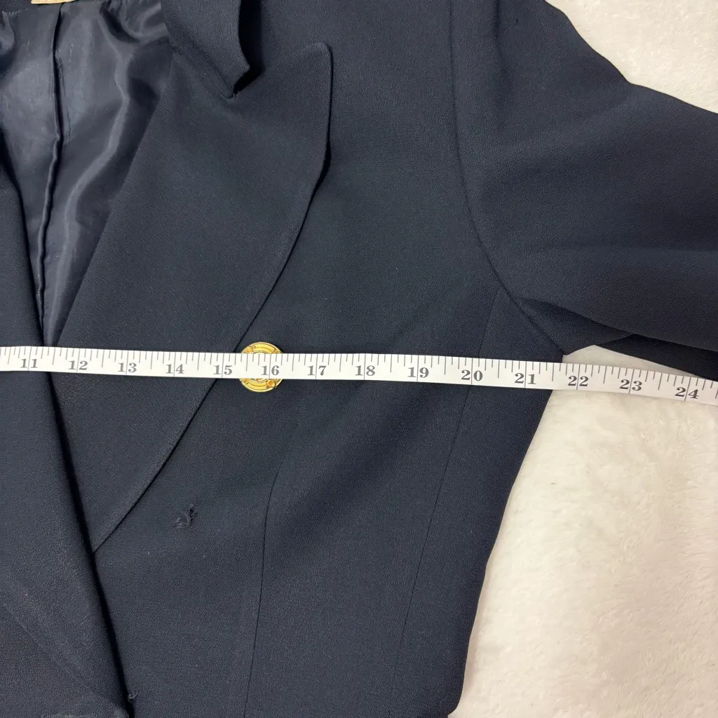 Christian Dior Vintage Midnight Blue Blazer with Elegant Gold buttons Size 8 - Image 12