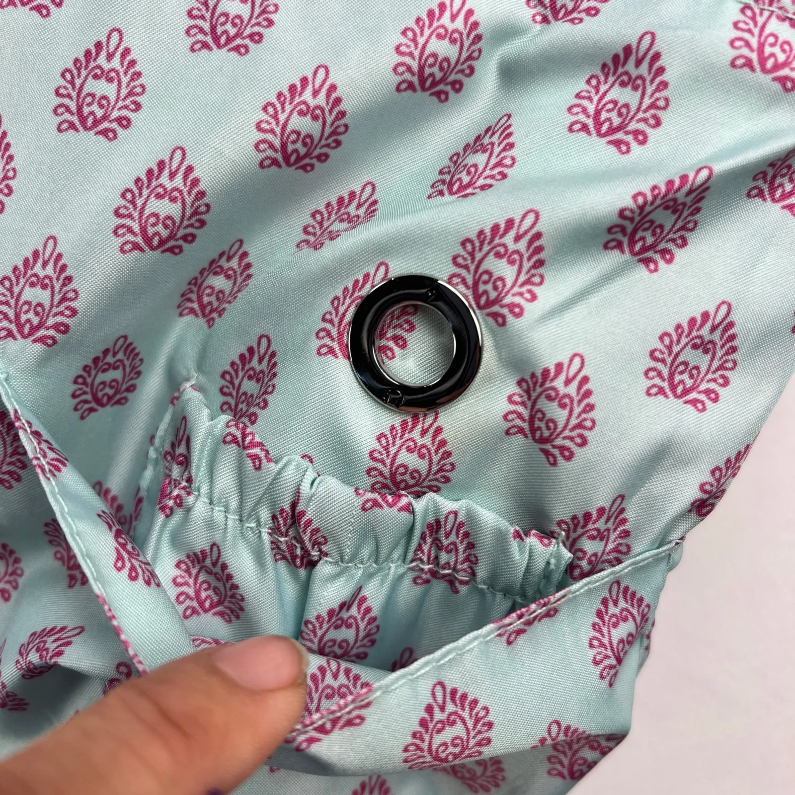 Vera Bradley Quilted Original Tote Bag Glenna Butterfly Paisley Pink Blue - Image 14