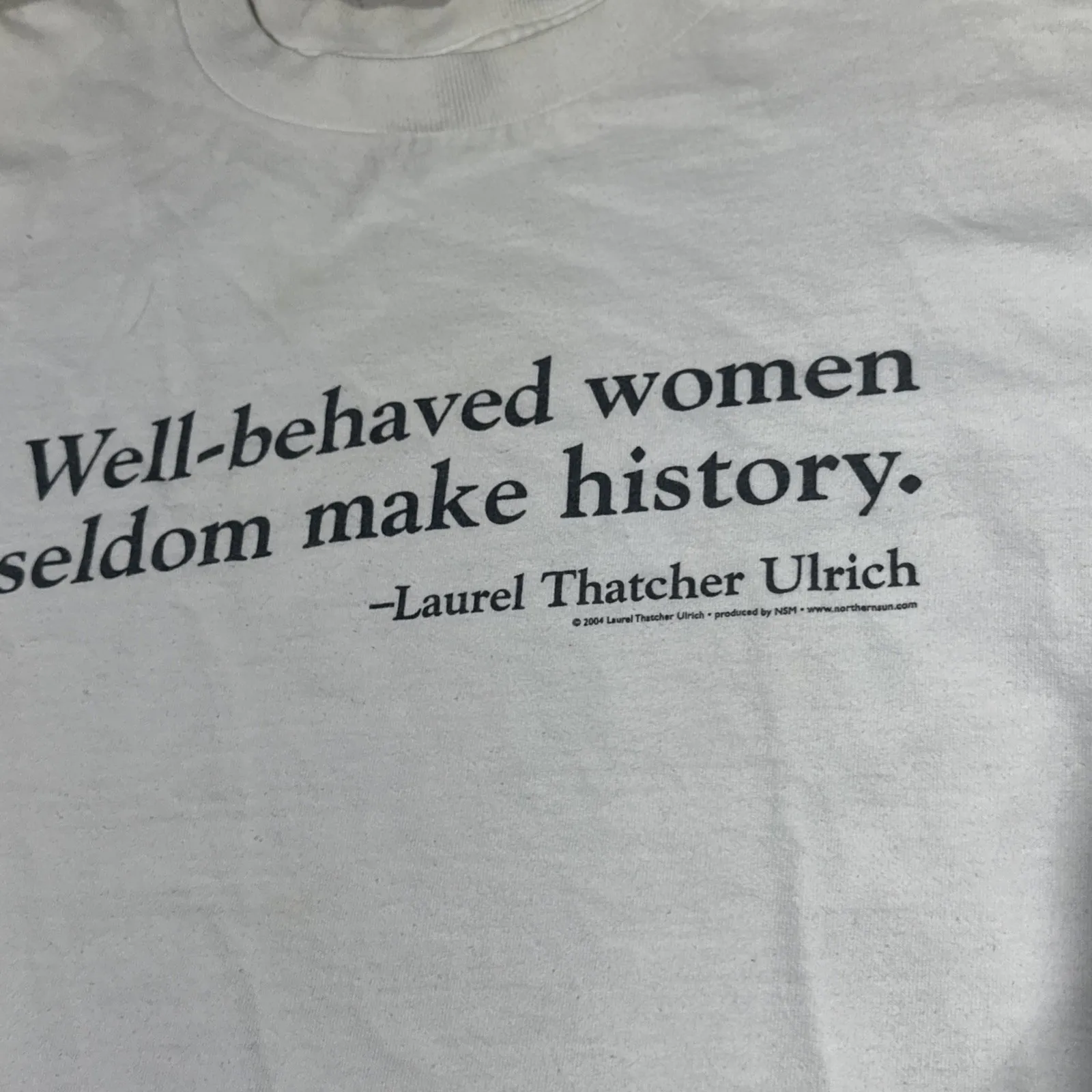 VTG Y2K T Shirt Size 2XL 2004 Alore' Laurel Thatcher Ulrich USA *STAINED* White - Image 8