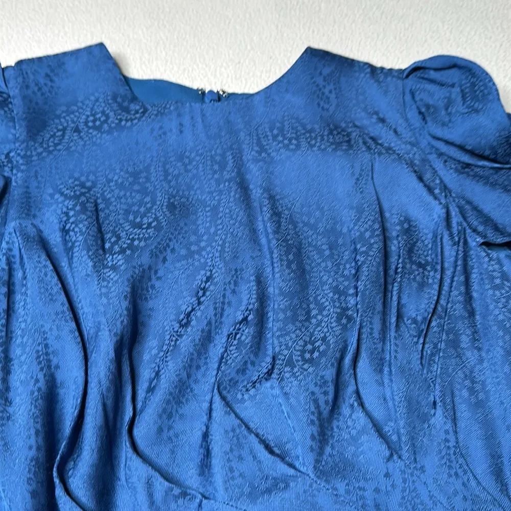 Shoshanna Blue Ruffle Mini with Tie Belt - Image 4