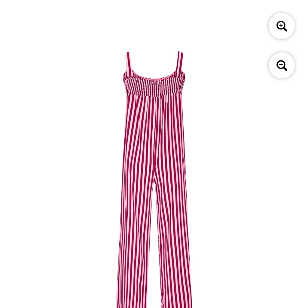 Pink and White Striped Jumpsuit Size L - Image 2