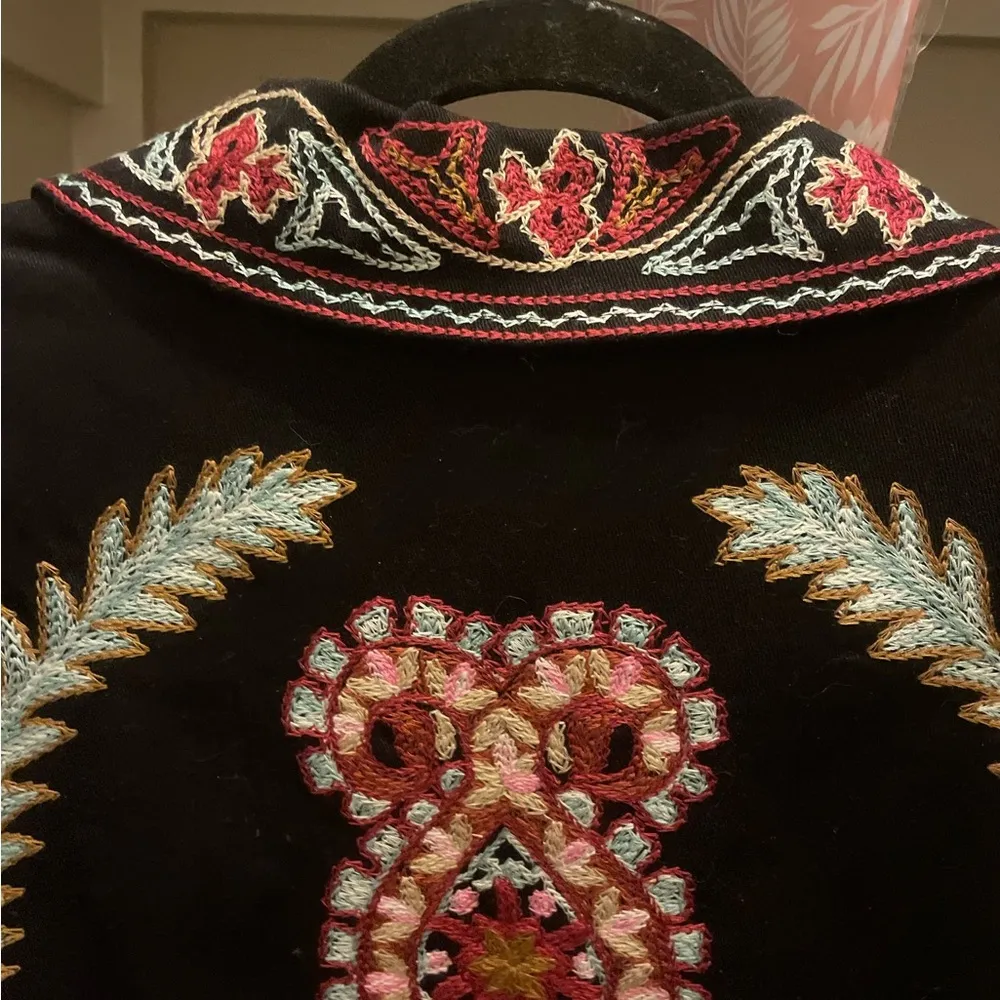 Paparazzi Embroidered Black and Pink Coat - Image 7