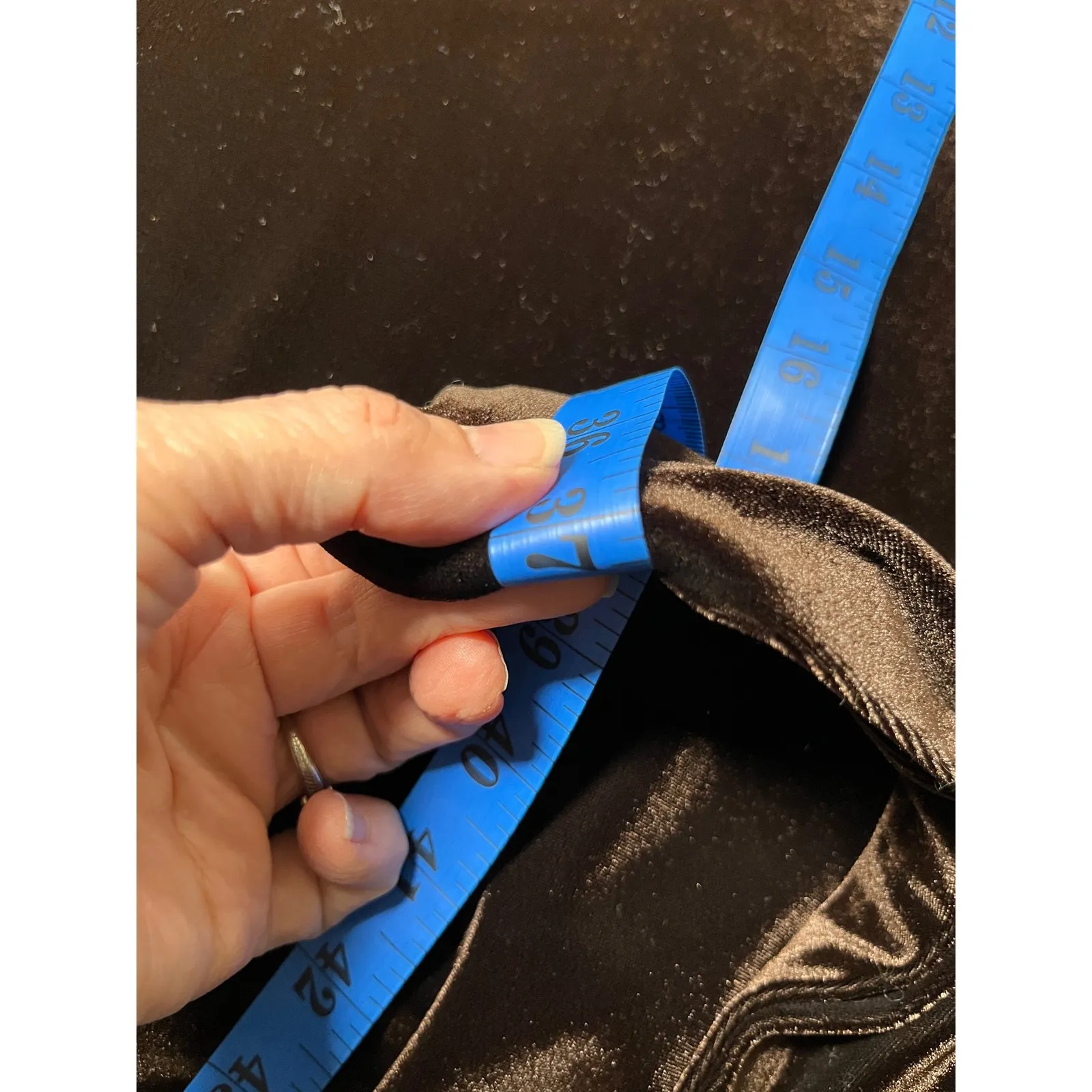 Vintage 90s‎ Mica Velvet Dress 1X NWT Brown Long Sleeve Cocktail Party Made USA - Image 8