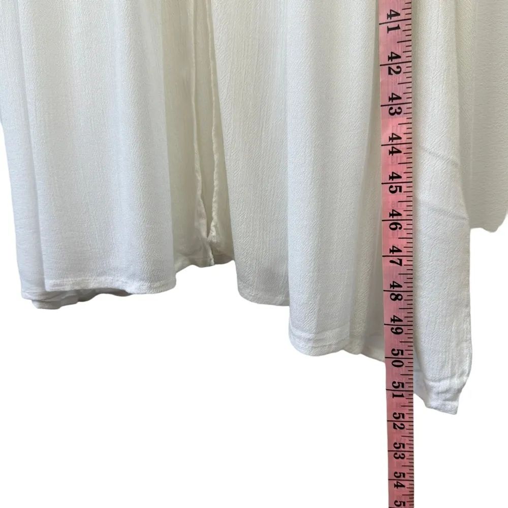 NWT Akasa Sz 6 Women's White Crochet Lace Vneck Hook‎ Eye Front Cover Up Boho - Image 11