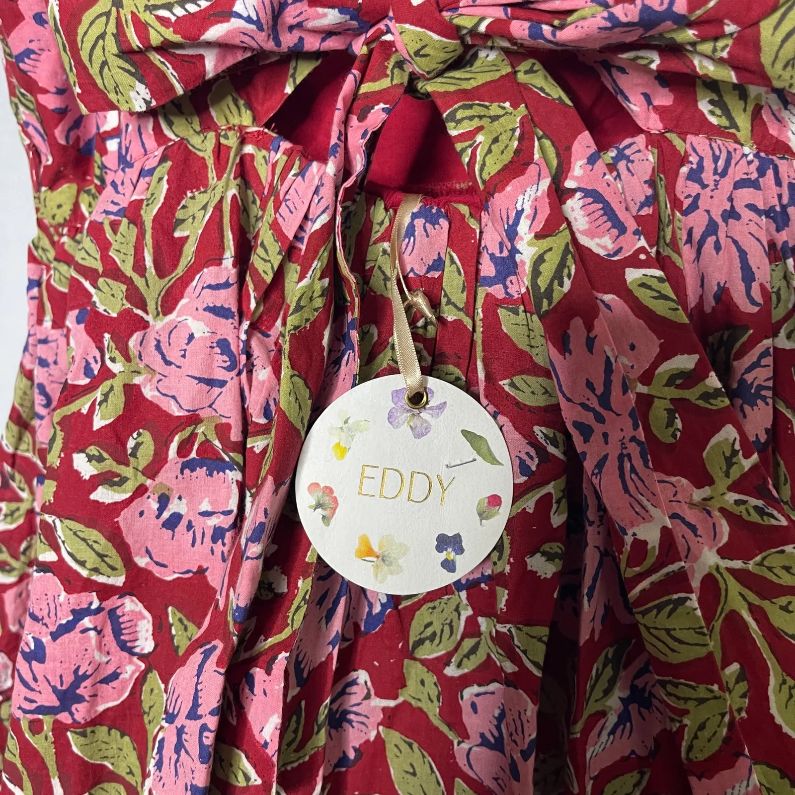 New Eddy GAVIN FRINGE MINI DRESS in RED/BLUSH FLORAL PRINT sz S Red - Image 13