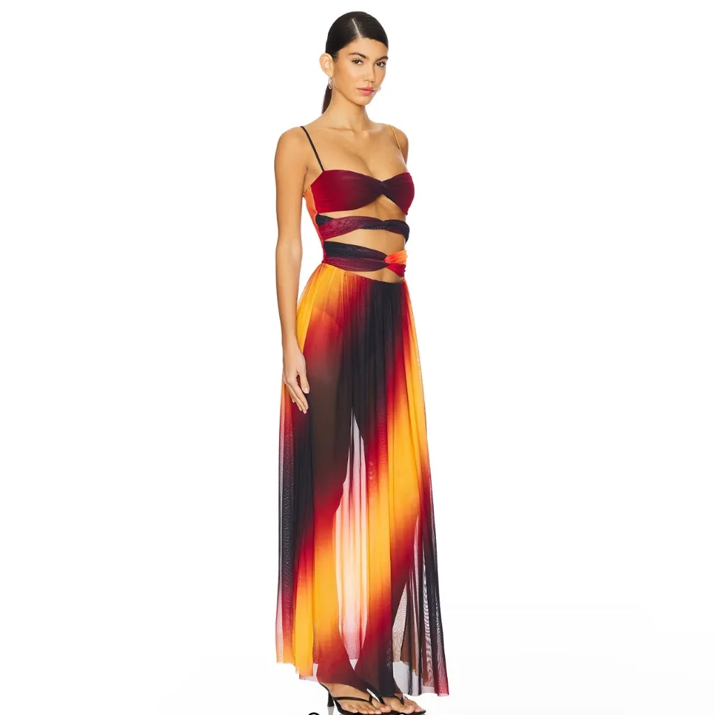 Agua Bendita X REVOLVE Meeg Maxi Dress in Sunset Ombre - Image 4