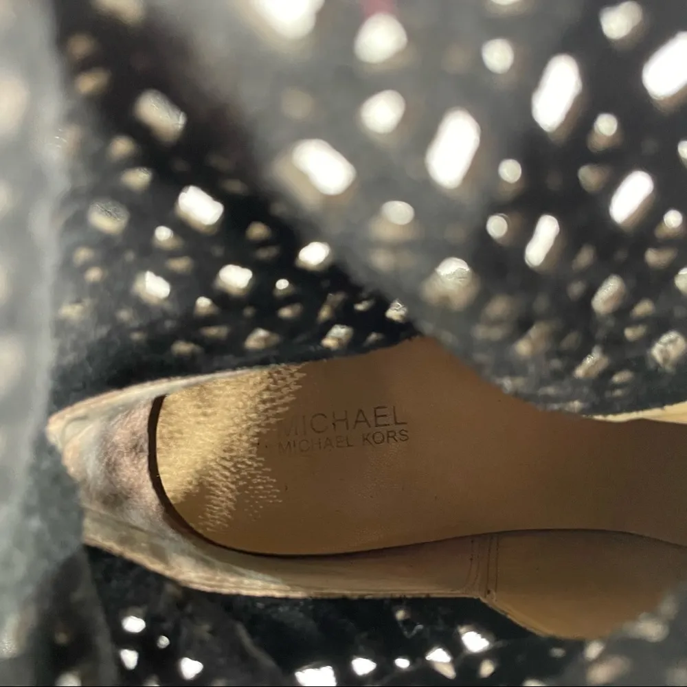 Michael Kors Black Perforated Suede Pull On Ankle Boots Size 9 - Image 8