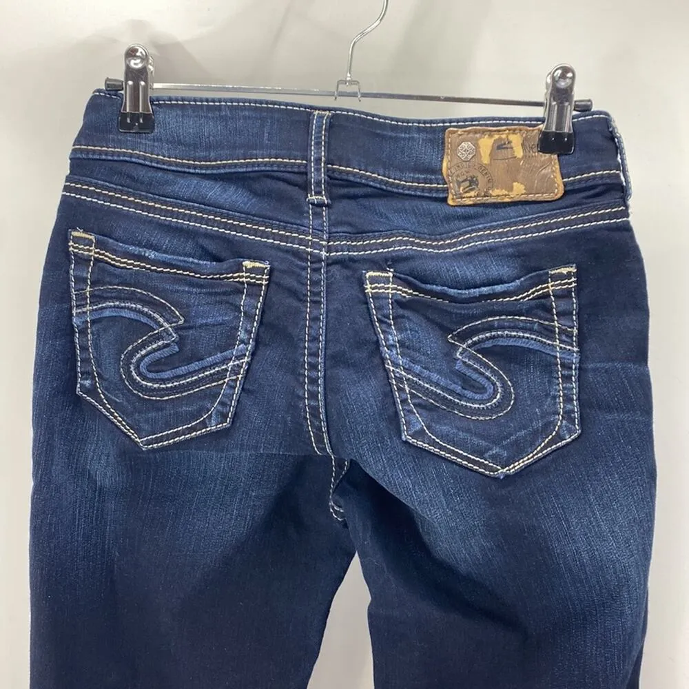 Silver jeans suki mid rise slim boot dark wash rodeo western cowgirl sz 24x31 - Image 6