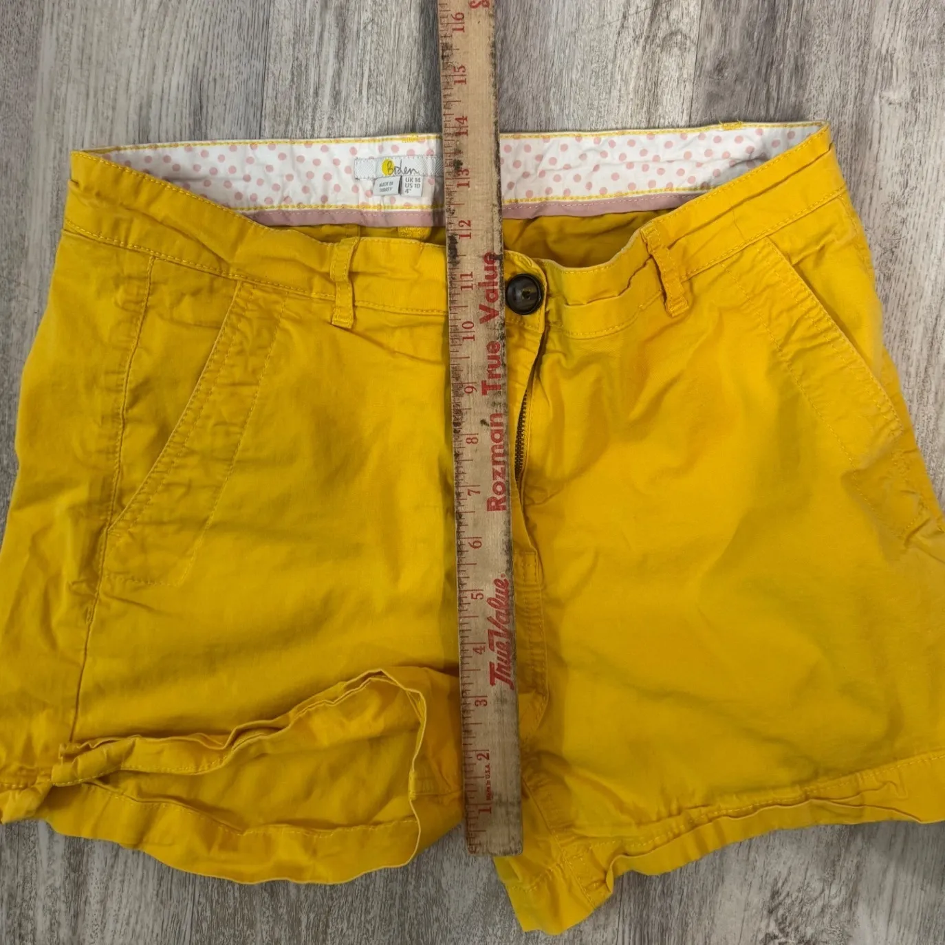 Boden Yellow Cotton Blend Chino Shorts Women US 10 Size undefined - Image 5