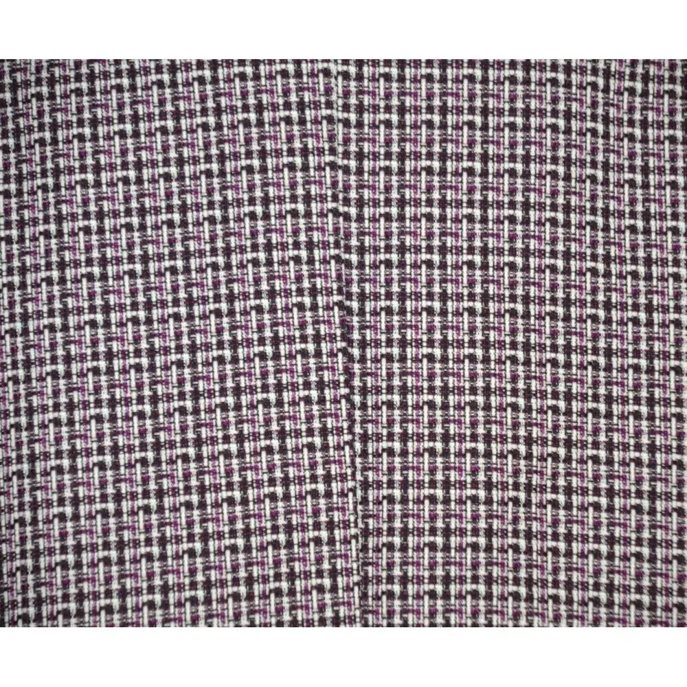 NWT Tahari Arthur Levine 14W Purple Open Tweed Blazer Jacket Faux Leather Trim - Image 6