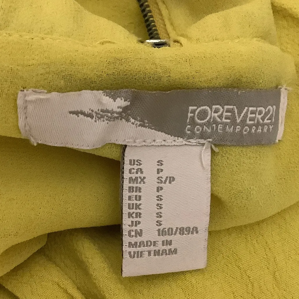 Forever 21 Contemporary Size Small Vibrant Yellow Sleeveless Blouse. Preloved - Image 6