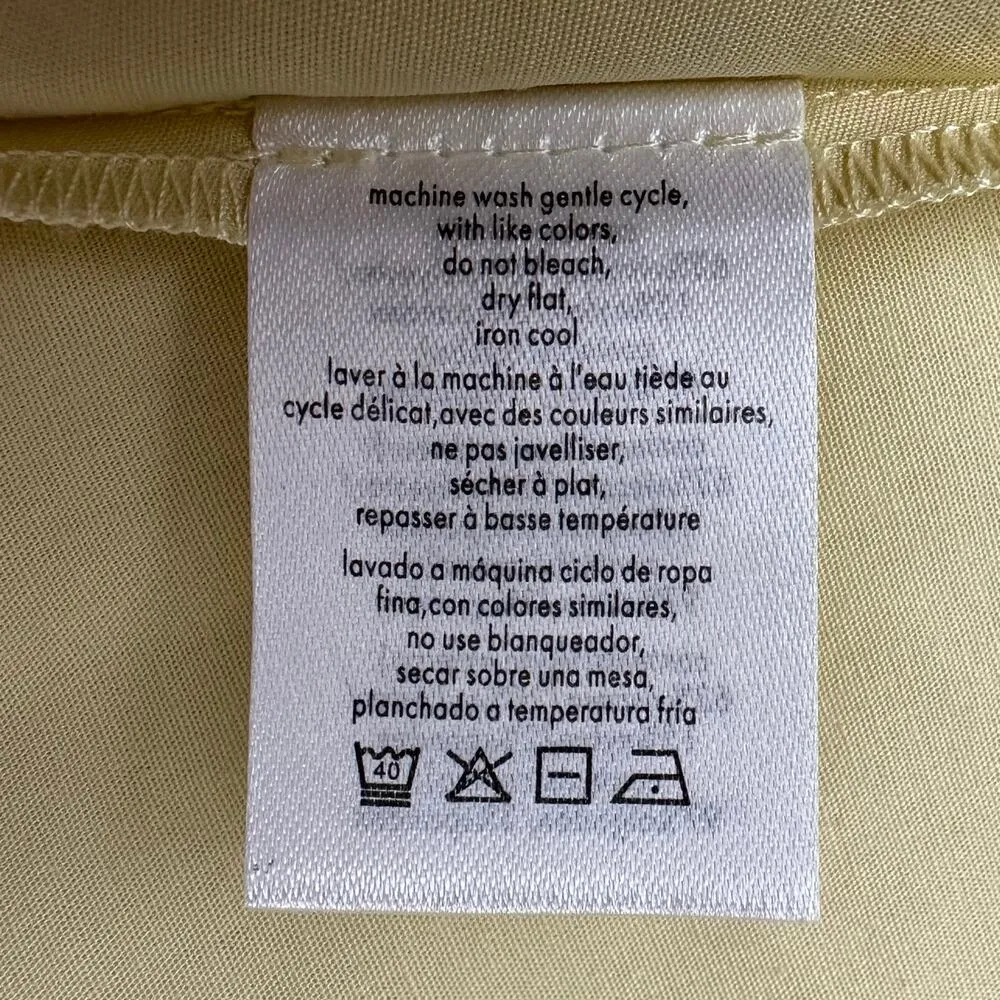 WEWOREWHAT Sz Large Oat Wheat Yellow Rib Cotton Poplin Tube Top Midi Dress - Image 6