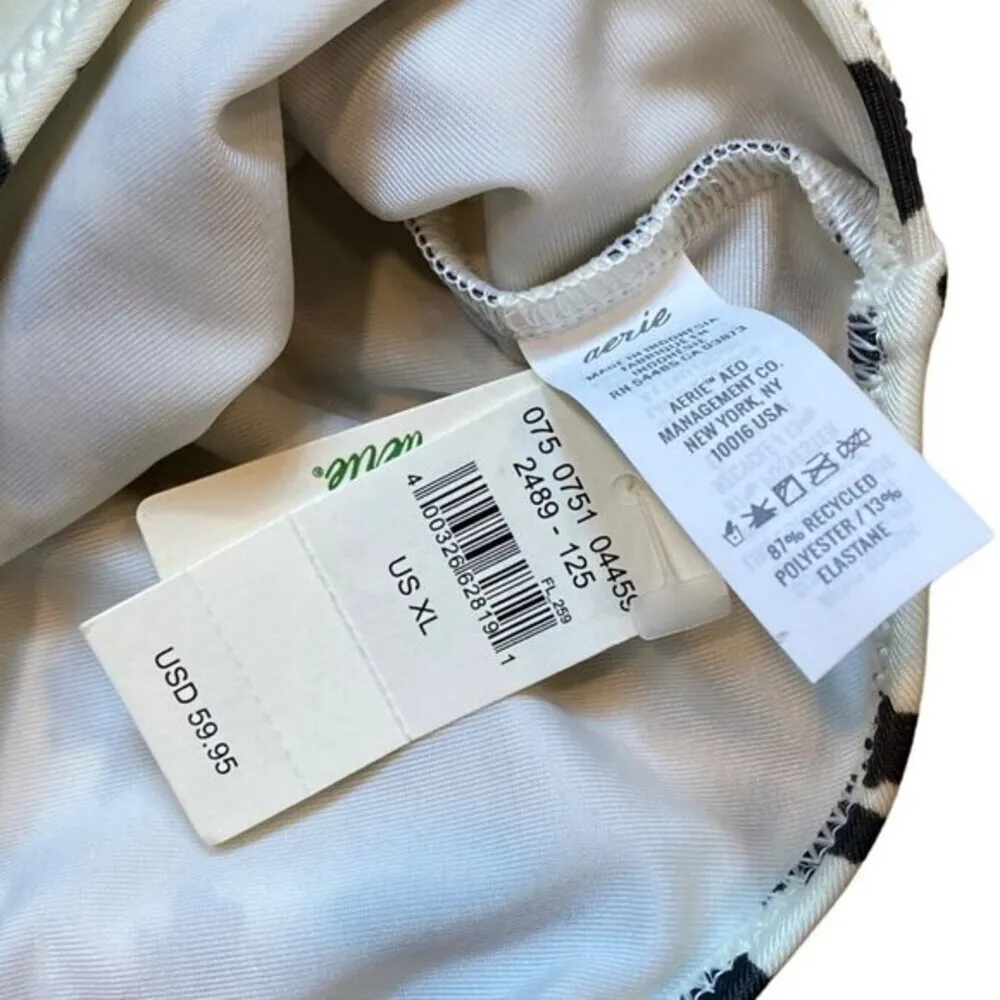 Aerie Womens High-Waist Leopard Print Swimsuit Cut-Out Bandeau‎ Top Size XL NWT - Image 5