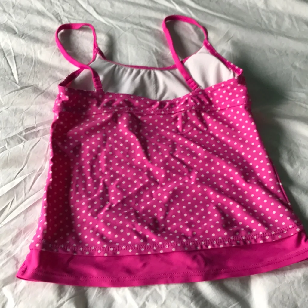 Smoothies Pink Polka Dot Tankini Bathing Suit Top - Image 3