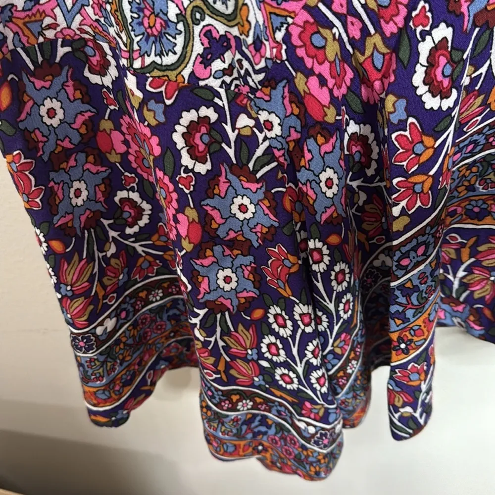 MAEVE Anthropologie Violetta Floral Flare Skirt Sundress Midi Colorful Boho sz 4 - Image 7