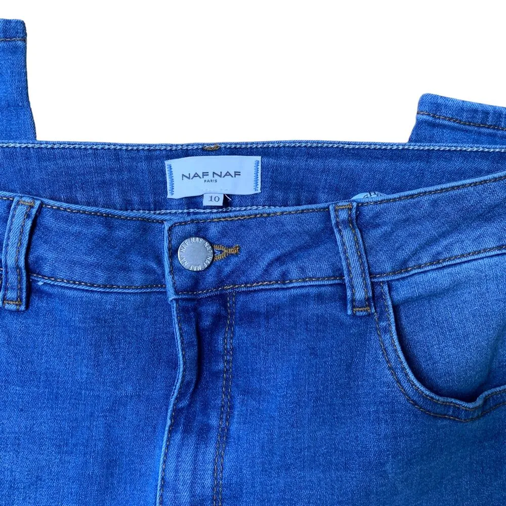 NAF NAF Paris Push Up Mid Rise Jeans 10 Blue - Image 2