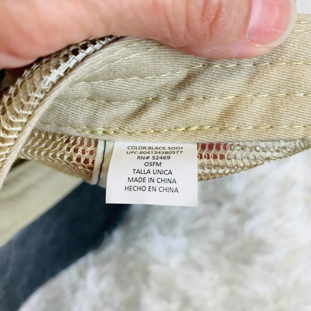 NWOT Baseball Cap Sun Embroidered Design Acid Wash Gray Tan Mesh Strap Back - Image 5