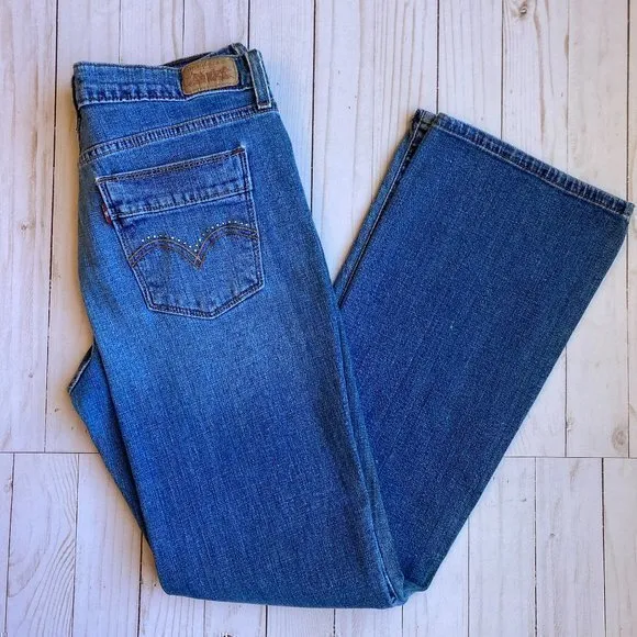 Levi's 515 Bootcut Medium Wash Rigid Denim Jeans Sz 8 - Image 2