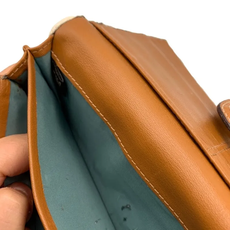 y2k COACH White Brown Turnlock Wallet - Image 8