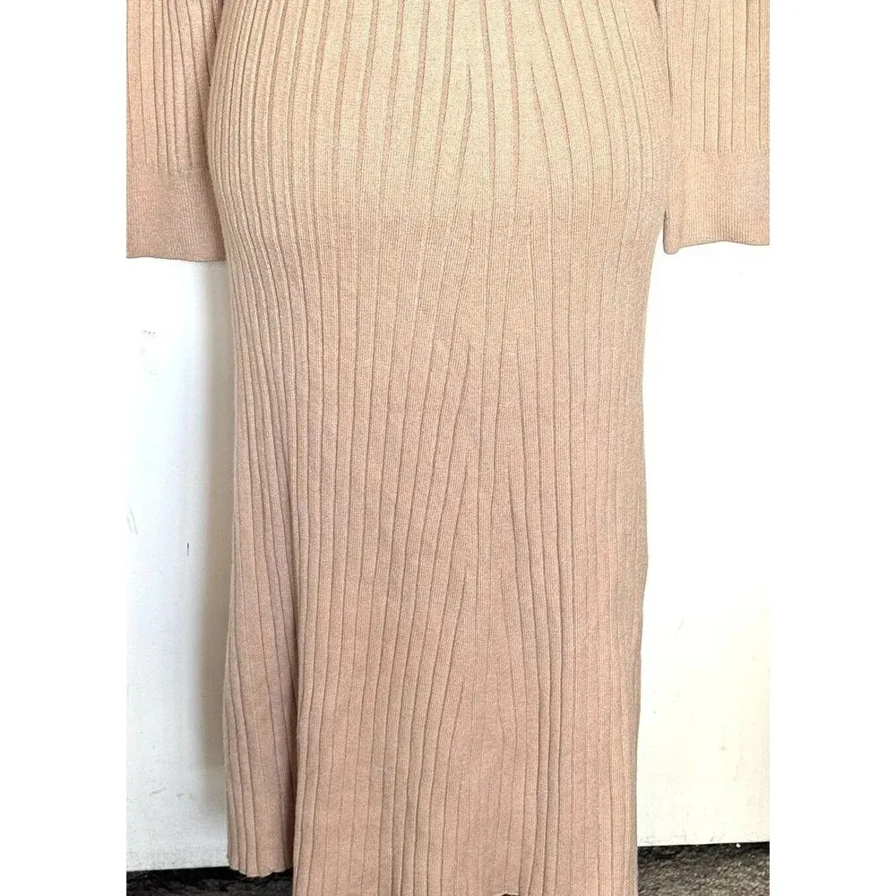 Womens Sweater Dress Sz Small Midi Light Academia Baddie Minimalist Sporty Look - Image 7