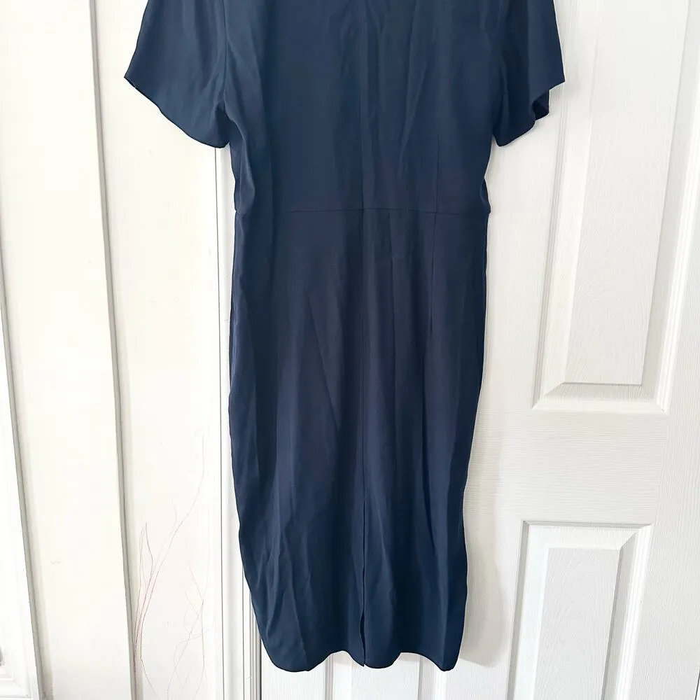 Universal Standard Navy Blue Asymmetric V Neck Jersey Sheath Dress NWT XS 10/12 - Image 10