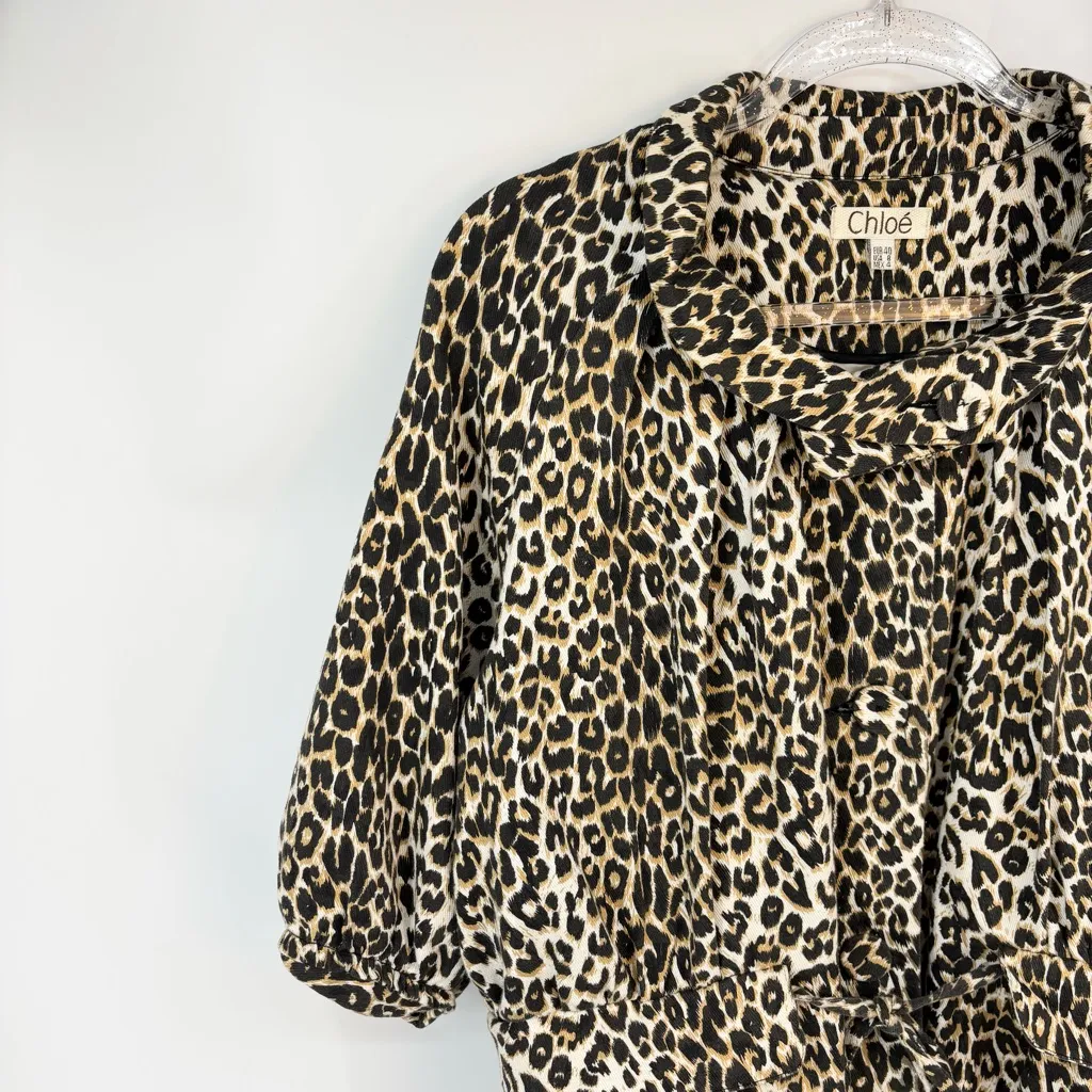 Chloe Leopard Print Coat Size 8 - Image 2