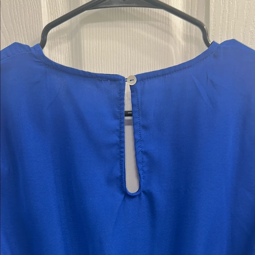 Elegant Blue V-Neck Tie-Front Top - Image 5