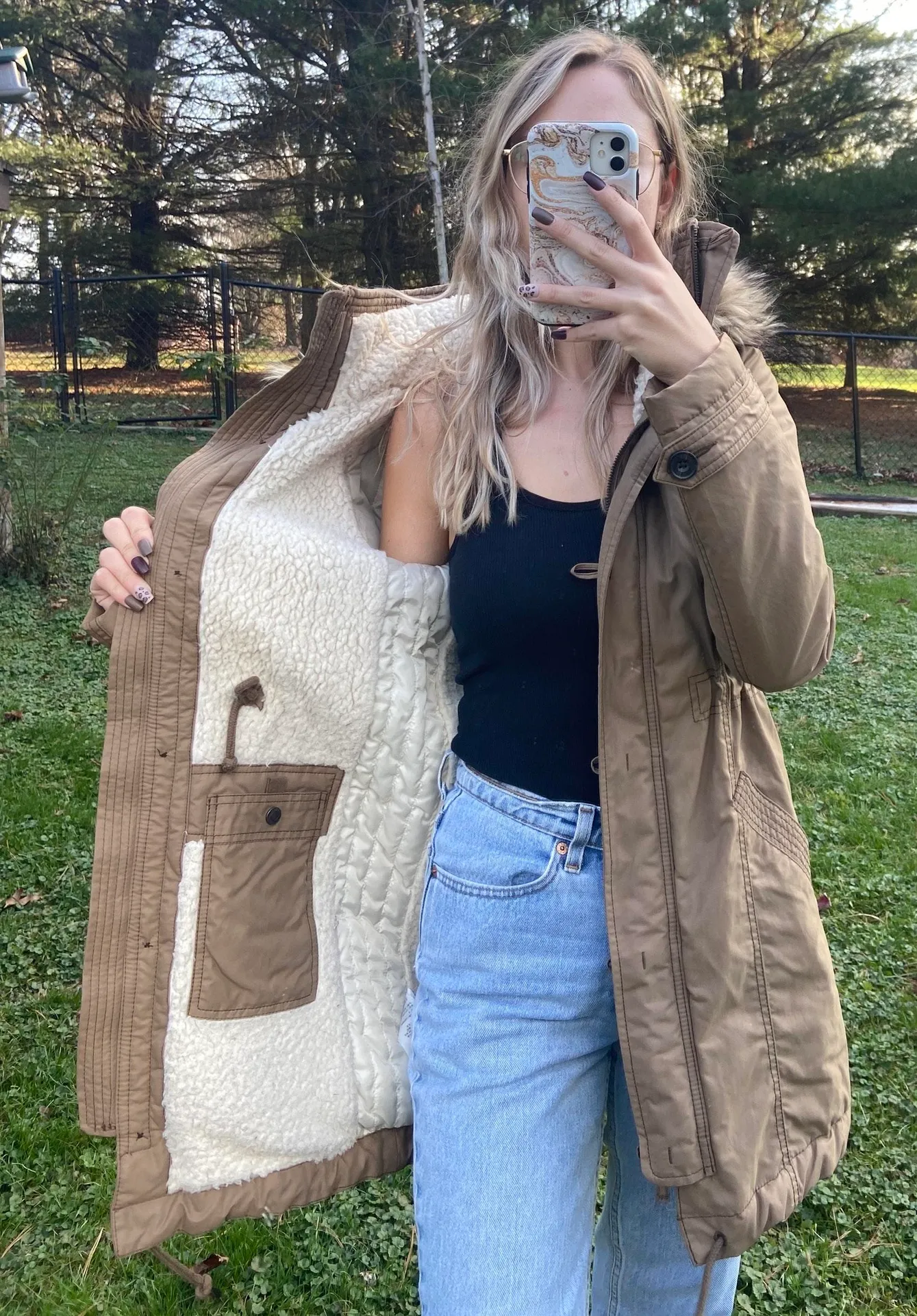 Abercrombie & Fitch Sherpa Lined Parka - Image 3