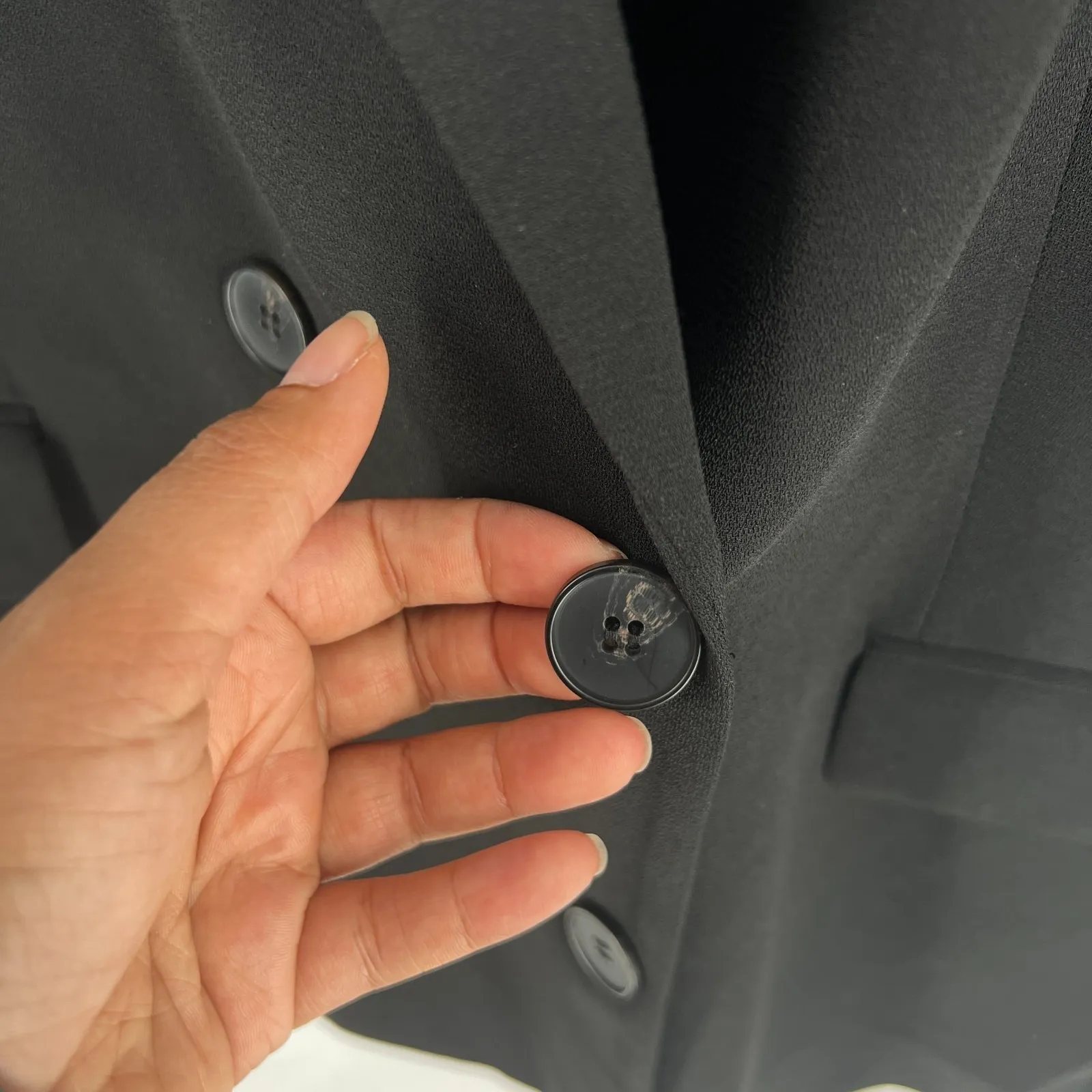 H&M Sleeveless Blazer Vest Womens 2XL Black Woven Peak Lapel Double Breasted - Image 8