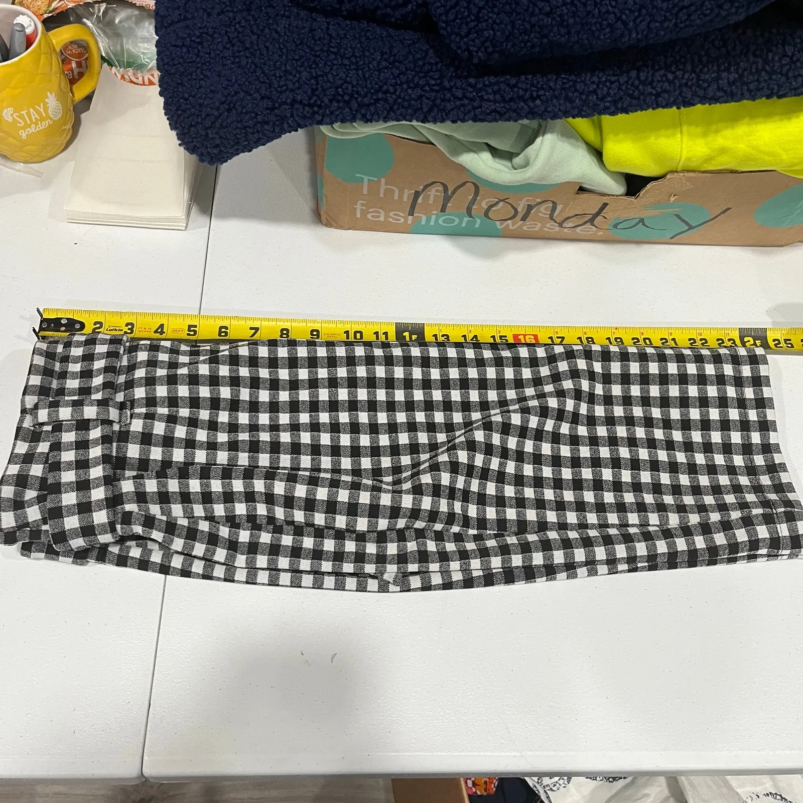 Anthropologie Maeve Black White Gingham
Checker Knit Pencil Skirt Womens Small - Image 7