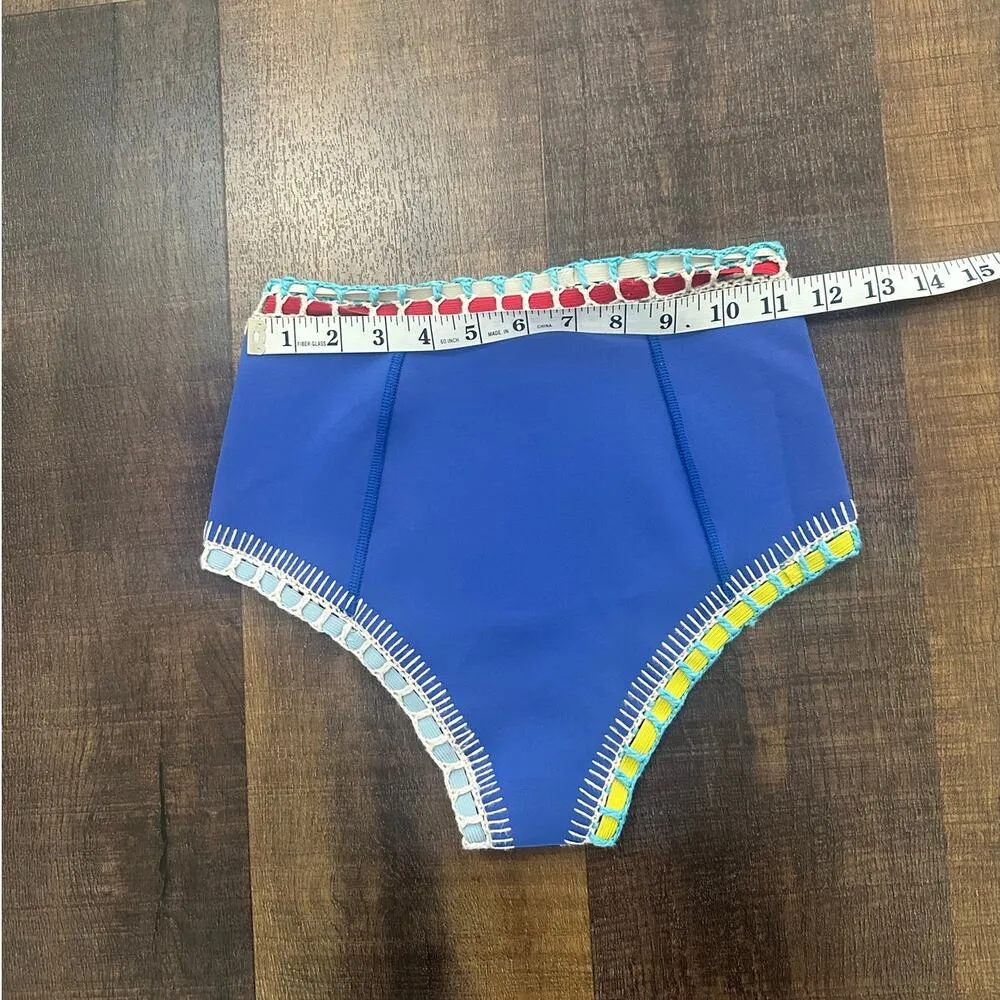 KIINI Tuesday High Waisted Bikini Bottom Size Small Blue - Image 6