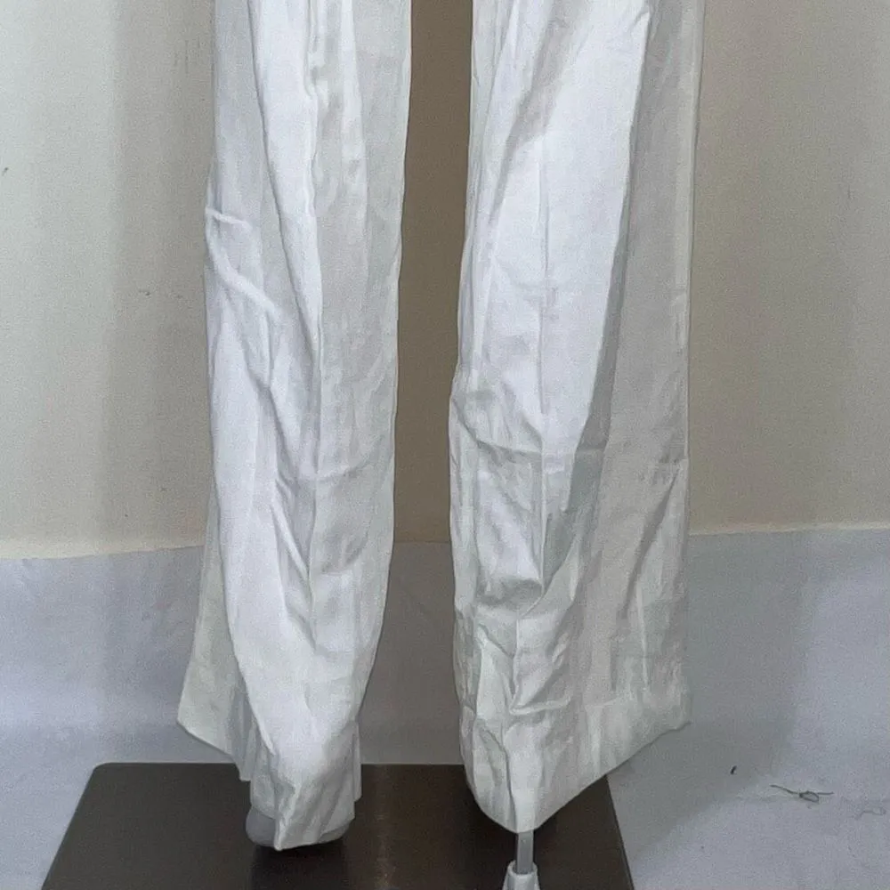Stile Benetton Viscose Sash-Waist Wide Leg Pants in Cream - Image 12