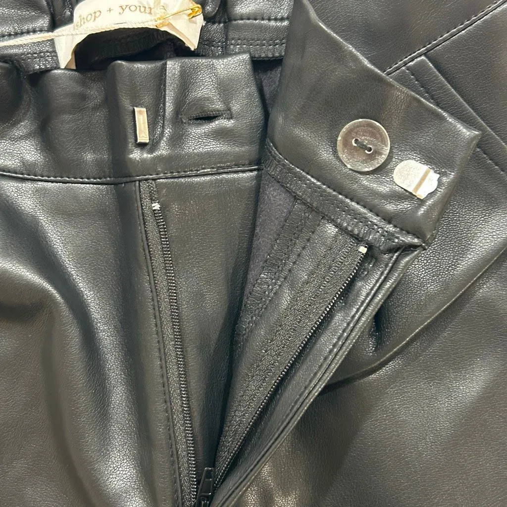 Bishop + Young Maya Vegan Leather Pants XS Black Elastic Waist NWT - Image 10