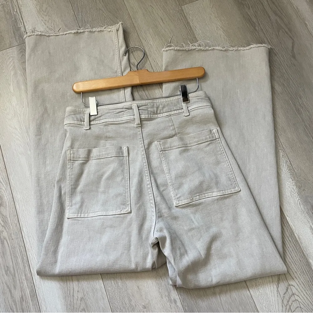 Zara Wide-Leg Pants marine straight womens Gray (size 6) minimalist chic casual - Image 5