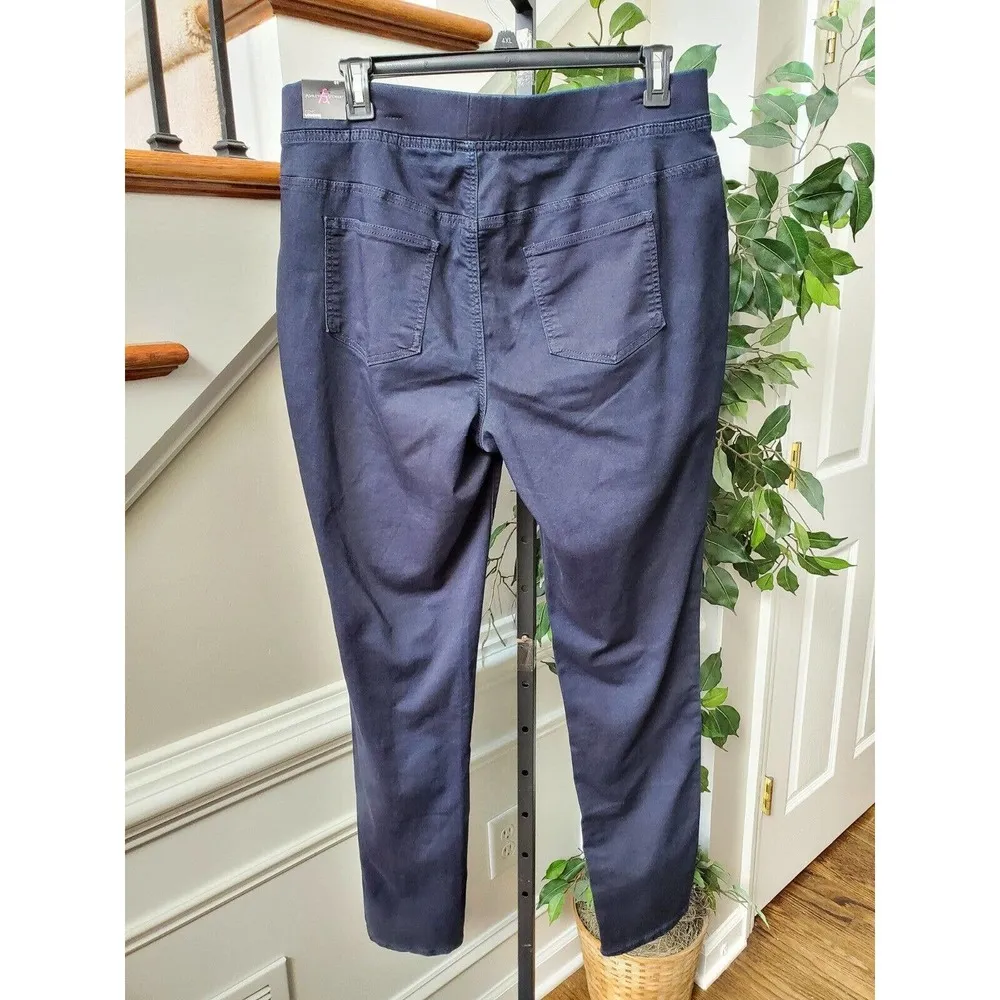 Ashley Stewart Women's Solid Blue Cotton Mid Rise Skinny Fit Leggings Size 20T - Image 7