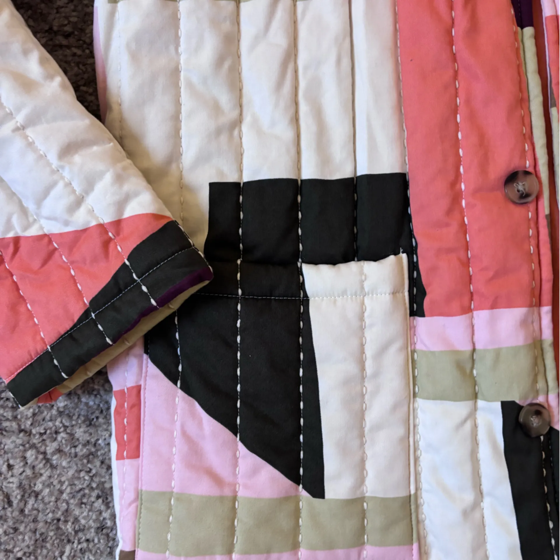 Colorful Patchwork Quilted Jacket - Image 5