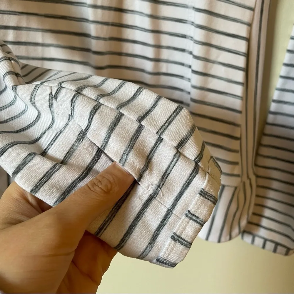 Athleta striped pop space dye black and white pockets workout exercise long - Image 4