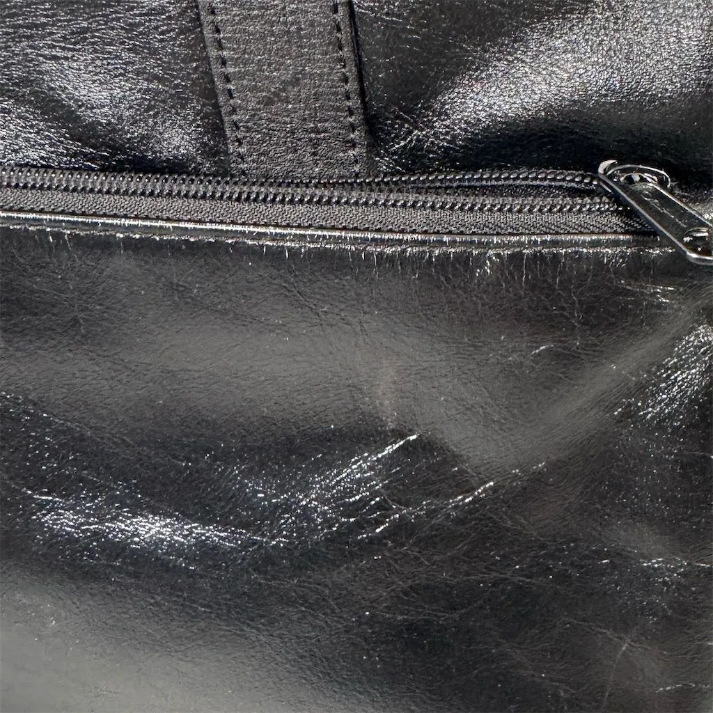 Vintage Black Leather Briefcase Attache Bag - Image 8