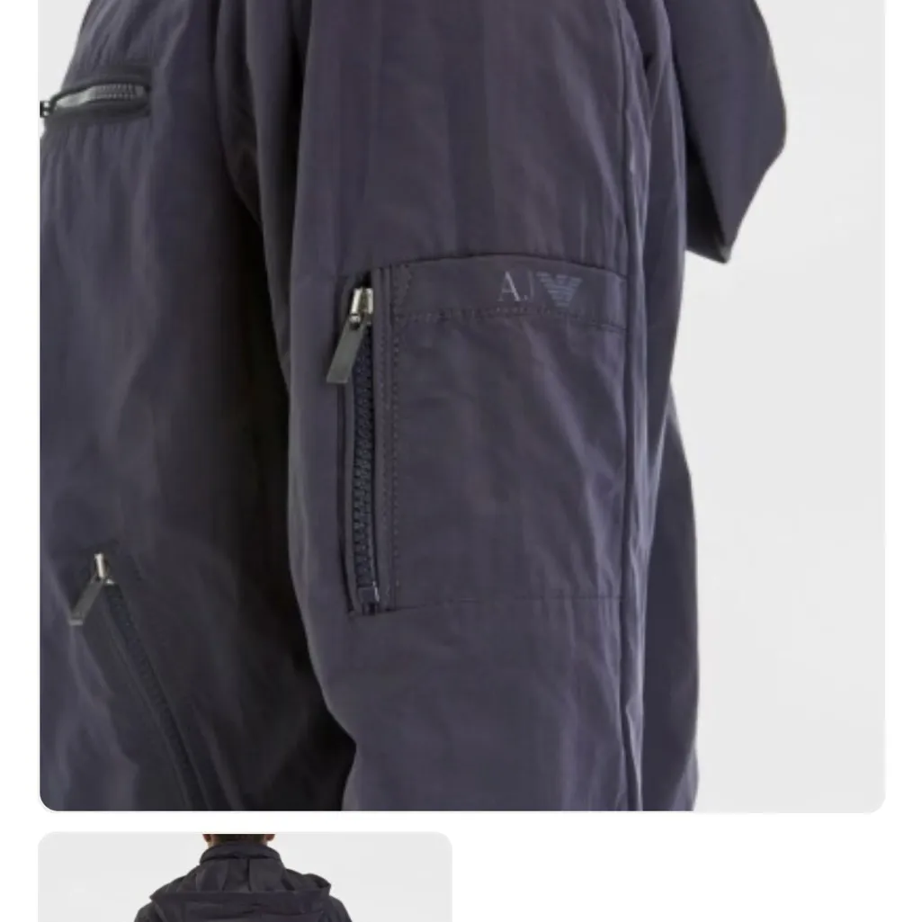 Armani Jeans Dark Gray Bomber Jacket Black Size L - Image 12